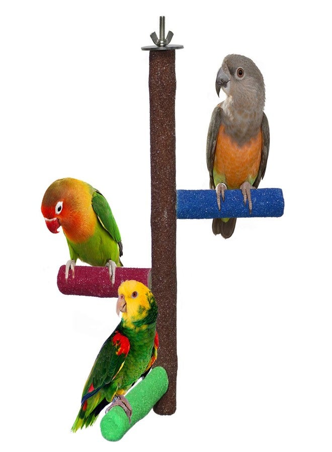 ويستيرن إرا مجاثم خشبية طبيعية من العصر الغربي، معلقة على قفص ألعاب، ذات سطح خشن - مجاثم رملية، حامل خشبي طبيعي للببغاوات الصغيرة والطيور الأخرى، يحافظ على تقليم المناقير والمخالب - Image 1